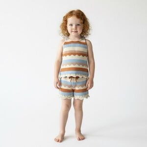 Striped Knit Tank and Shorts Toddler Set
